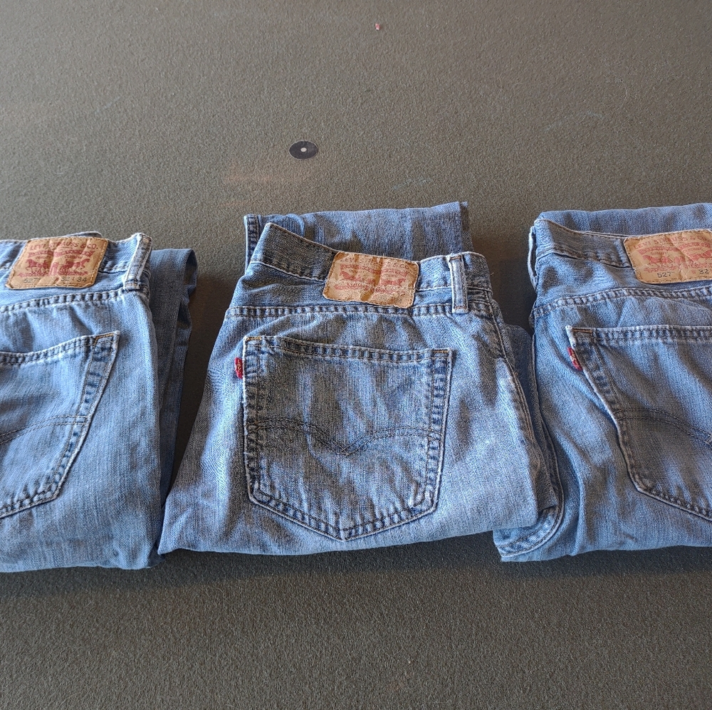 3 Pairs Levi 527 Men's Blue Jeans
